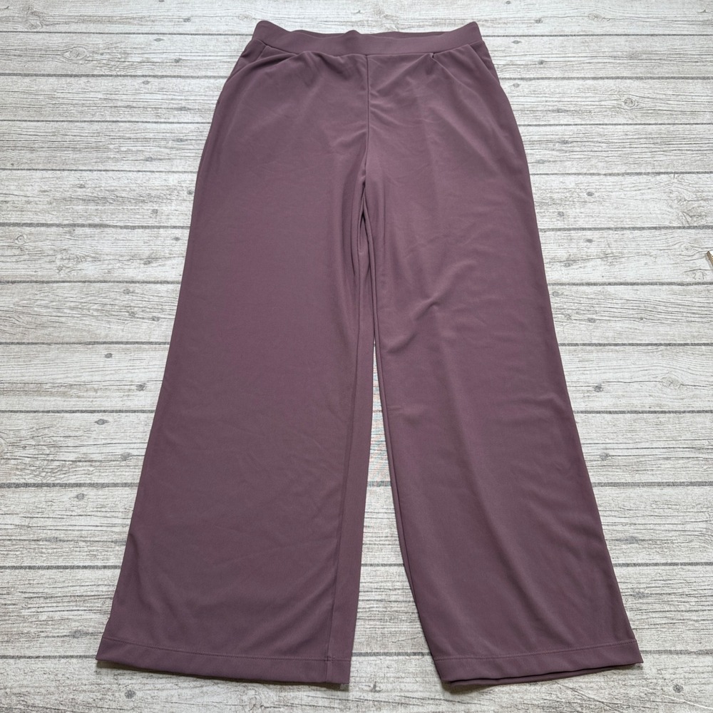 NEW Halara Pants Womens Large Purple Mauve Wide Leg Baggy Waffle Knit Athleisure